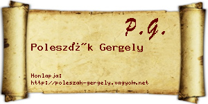 Poleszák Gergely névjegykártya